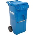 Global Industrial Rectangle Mobile Trash Can, Blue, Plastic B2239508